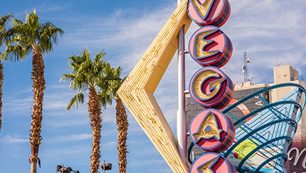 A sign in downtown Las Vegas.