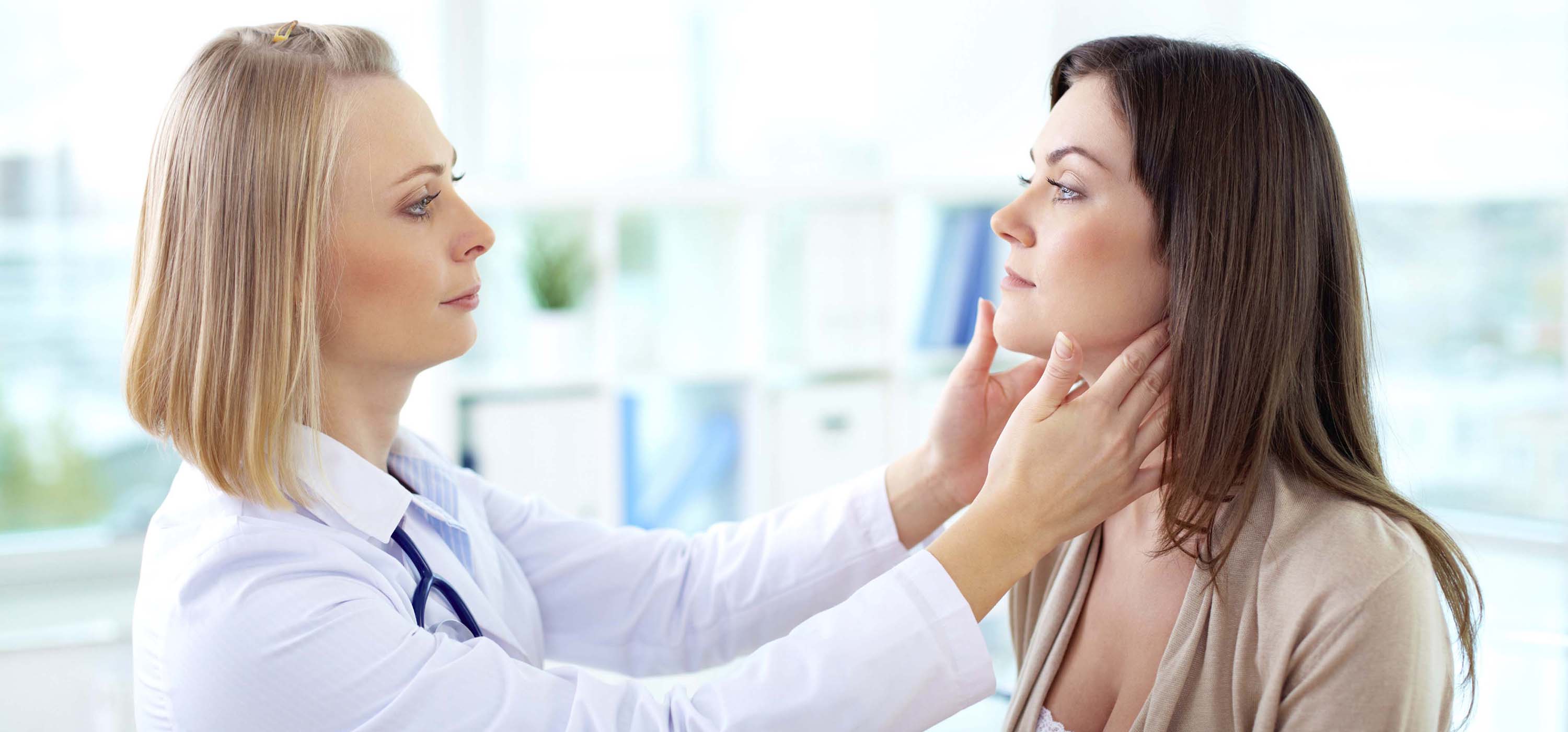 A nurse with a patient. 