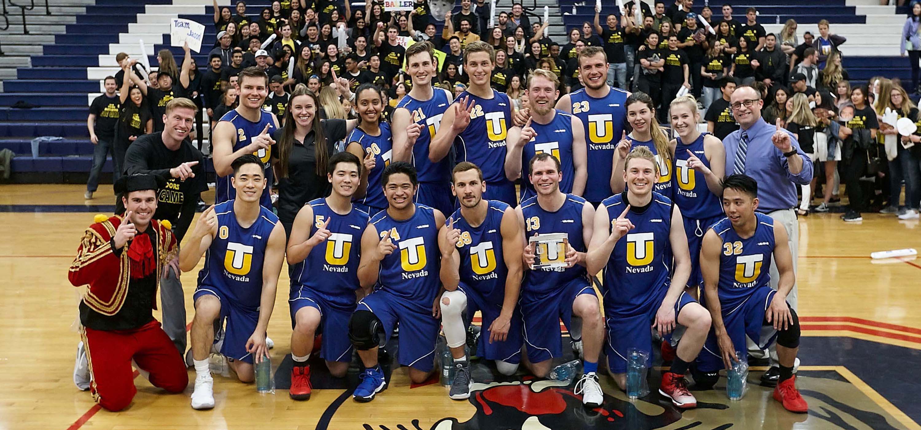 The Touro Nevada Matadors after beating the Touro California Bulls during \'The Big Game.\'