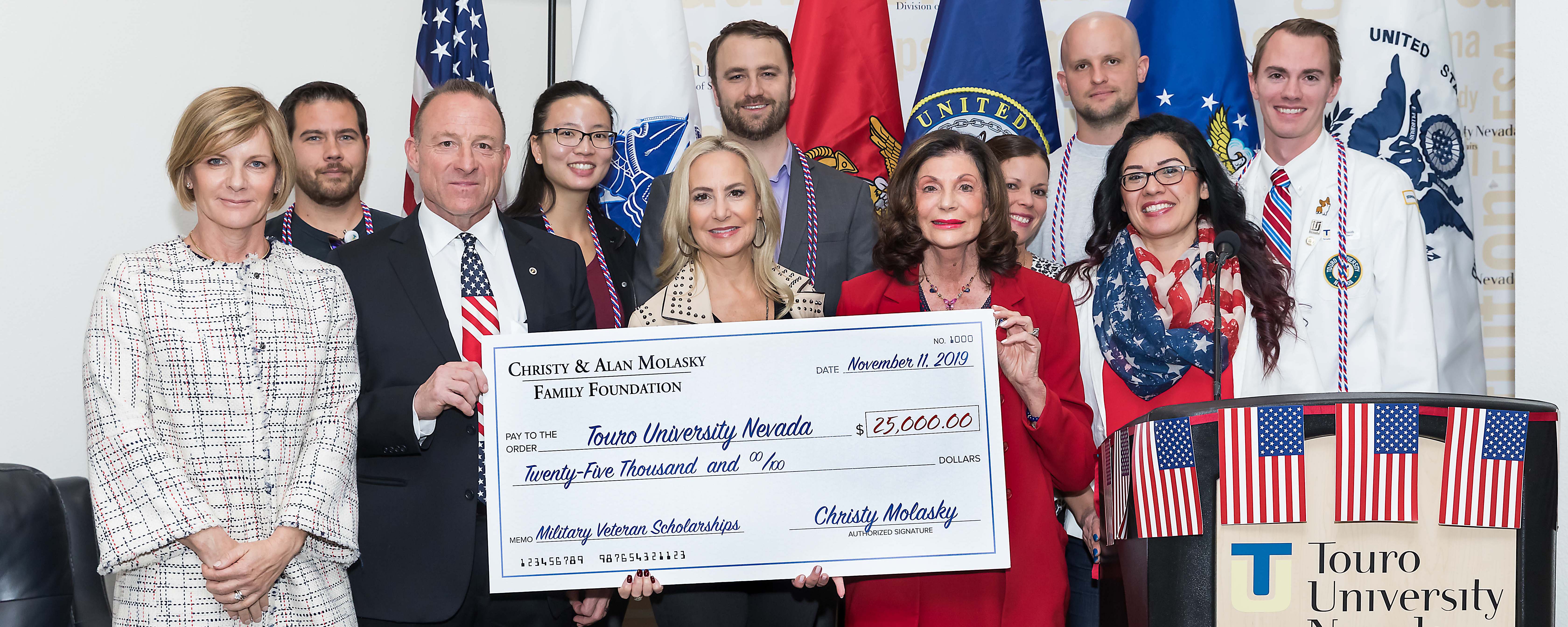 Touro University Nevada honored the brave men and women who served in the U.S. armed forces during a special on-campus Veterans Day ceremony on Nov. 11.