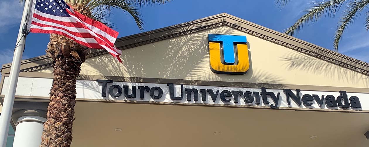 Touro University Nevada building entrance where the Veterans Day ceremony took place