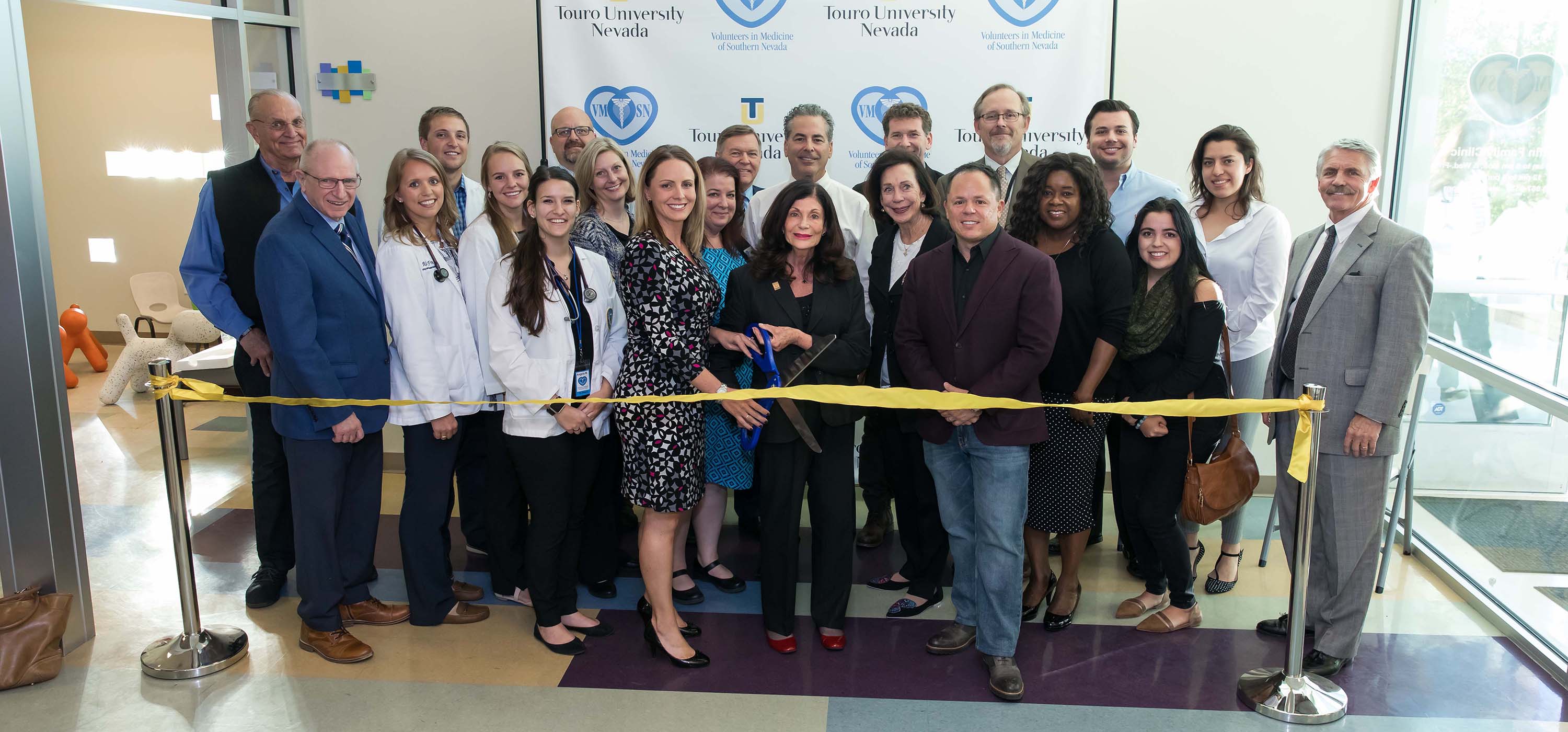 The ribbon cutting ceremony.