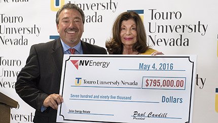 A check presented from NV Energy.